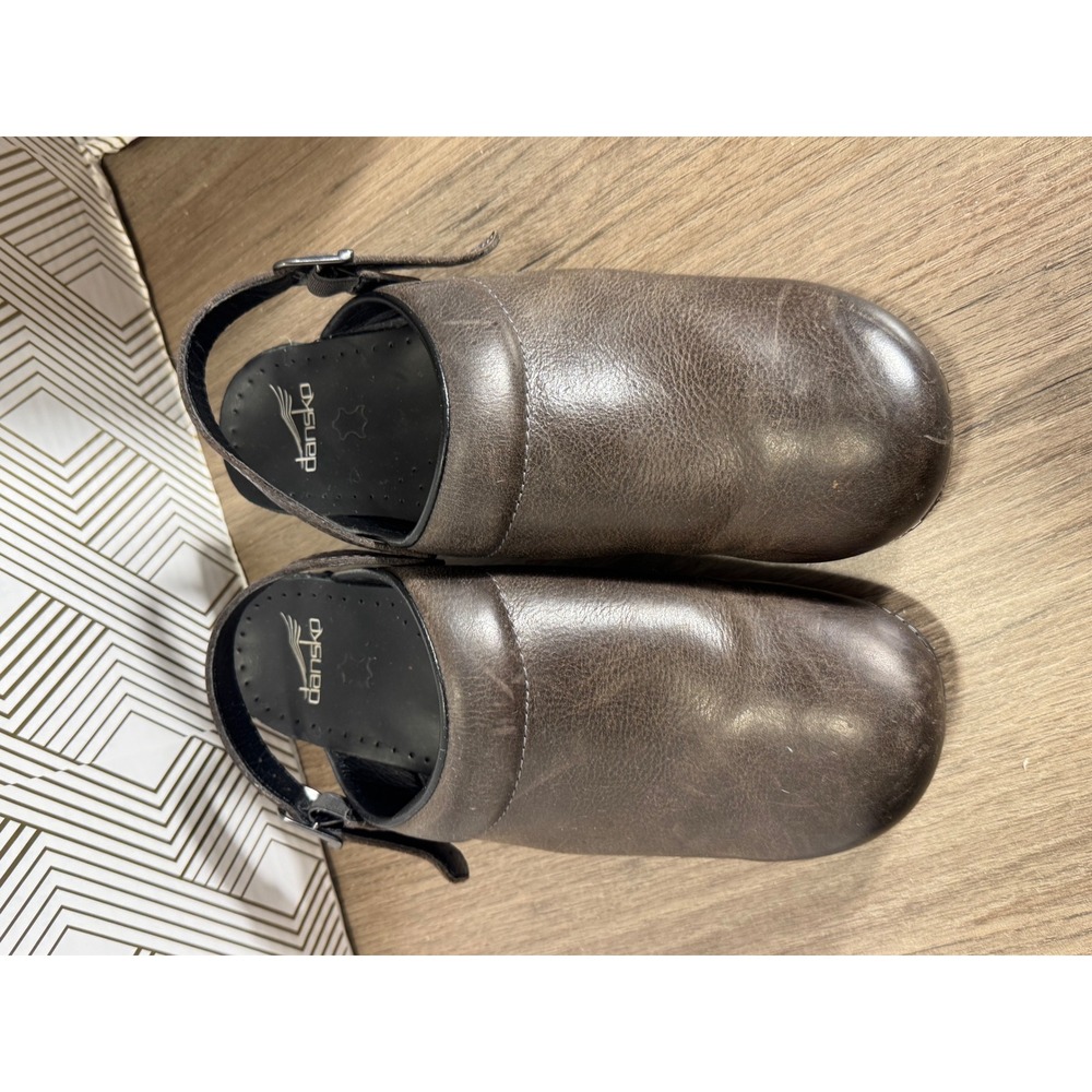 Dansko‎ Brown Leather Clogs Shoes Women's Size 42 Adjustable Strap Comfort